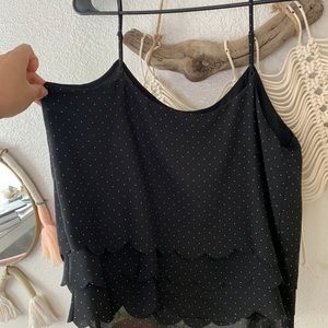 Polka dot skinny strap blouse